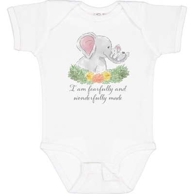 Inktastic I Am Fearfully And Wonderfully Made Cute Elephants Baby Bodysuit Lover