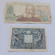 Banconote Italiane Da Collezione Fuoricorso 2000 Lire + 10 Lire Lotto D95