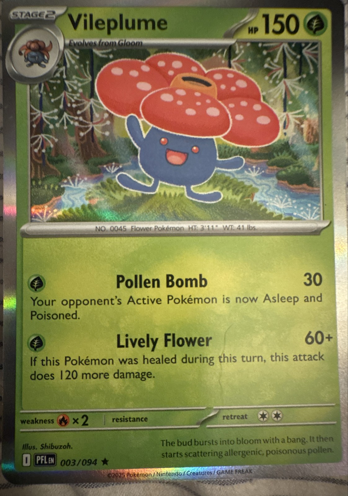 Vileplume 003/094 Me02: Phantasmal Flames Reverse Holo