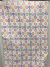 Vintage Printed Feed Sack Pastel Circles Quilt Or Crafts As Is