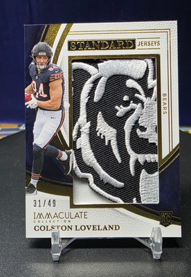 2025 Immaculate Gold /49 Colston Loveland WhiteOut Bears Patch Logo* READ   