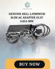 Genuine Dell LA90PM130 Slim AC Adapter 19.5V 4.62A 90W OEM Charger