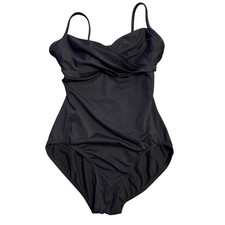 Mirella Draped Front Ballet Dance Leotard Black Size M