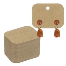 200Pcs 1.6"x2" Kraft Paper Earring Display Cards, Brown