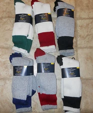 2-Pair Men Boot Socks Faded Glory Cotton/Wool New Work Size 6-12