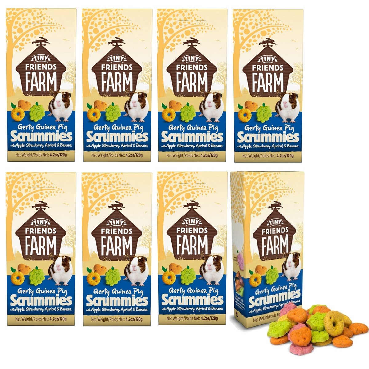 TINY FRIENDS FARM GERTY GUINEA PIG SCRUMMIES FRUIT x1 x3 x8 : Animal Food Treats