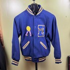 Vtg 50's Lasley Knitting Co. Letterman Jacket Sz 38 Wool Blue & Yellow BELLEVUE