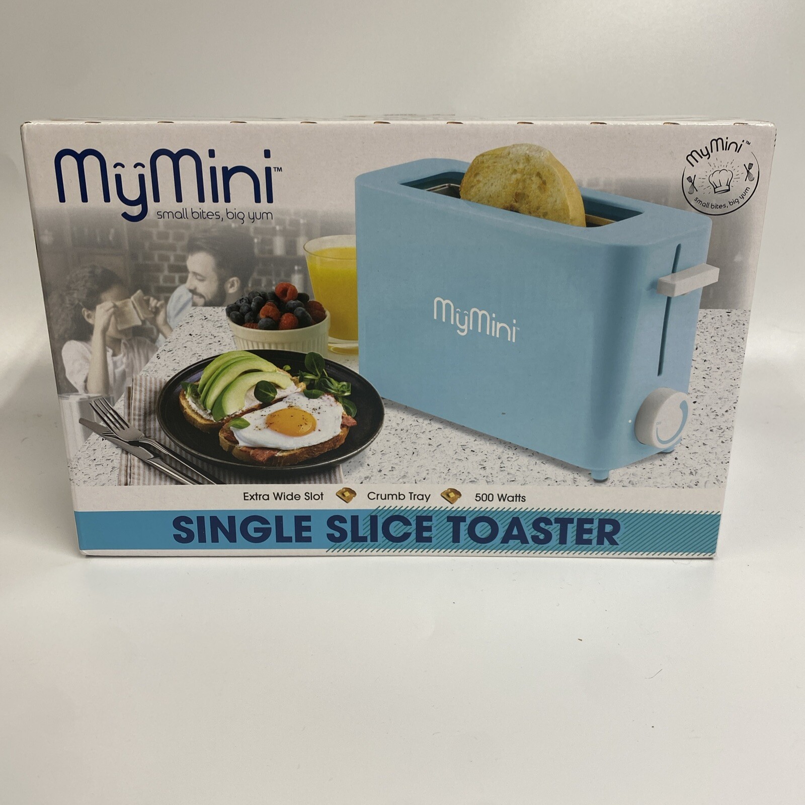 MyMini Tostadora de una rebanada Aqua Pan Bagel Solo Living Lote pequeño Cocina
