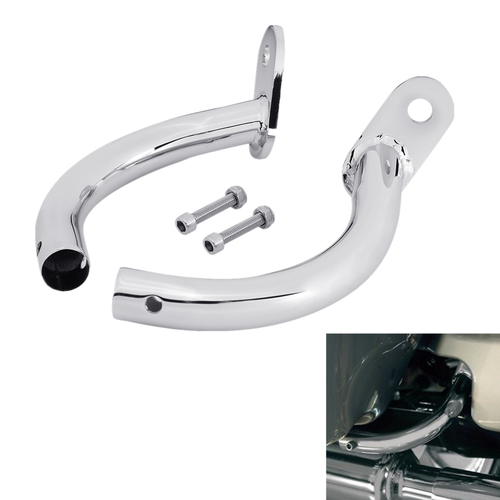 Black Saddlebag Bracket Guard With Support Bar For Harley Touring FLHT FLHR 1997-2008