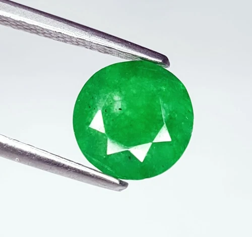 Loose Gemstone Natural Green Emerald 3.12 Ct Certified Untreated Round Cut Gems