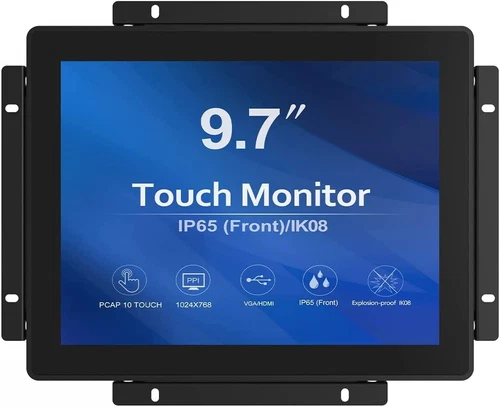 GreenTouch 9.7 Inch Touch Screen Monitor Open Frame Touch Monitor USB DVI VGA