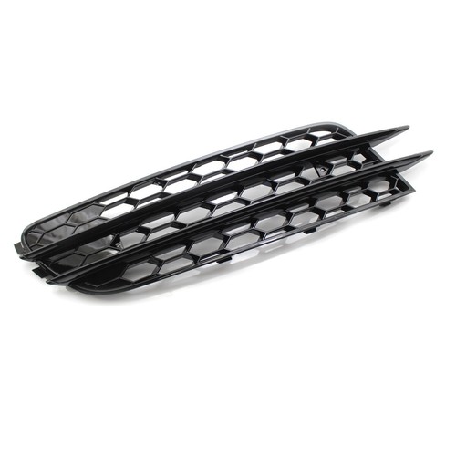 Pair Black Front Bumper Fog Light Lamp Cover Grille Grill For Audi A6 C7 2011-15 - Picture 7 of 12