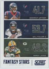 2020 Score Fantasy Stars Showcase #FS-DWA Jones/Fuller/Deshaun Watson 031/100