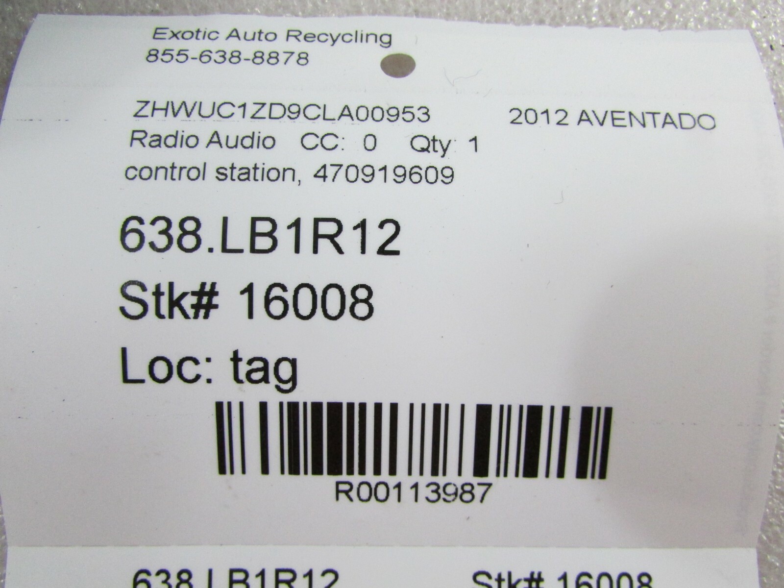 Lamborghini Aventador, Multi Media Control Station, Used, P/N 470919609