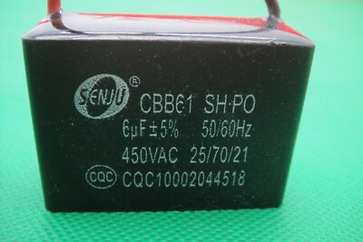 3pcs Generator Ceiling Fan Motor Capacitor CBB61 6uF ± 5% 450VAC 450v AC wired