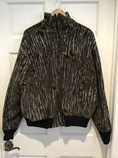 Vintage Menra Mills Arctic Fleece Camo Hunting Full Zip Jacket sz L USA Made
