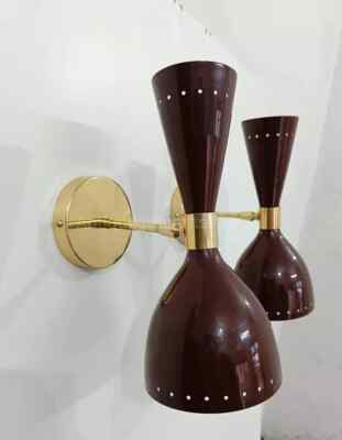 1950 s Mid Century Brass Italian Wall Light Modern Italian Brown Sconce