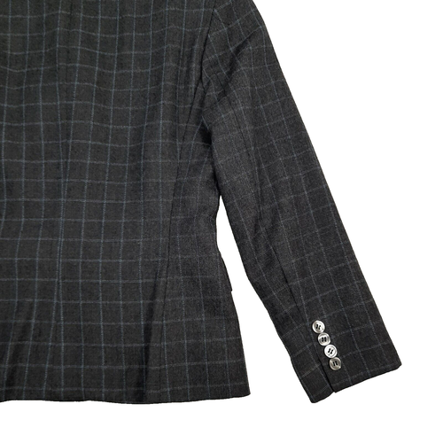 VTG 90s Evan Picone Wool Blazer Jacket Womens 4 Gray Blue Plaid Academia Preppy - Picture 9 of 18