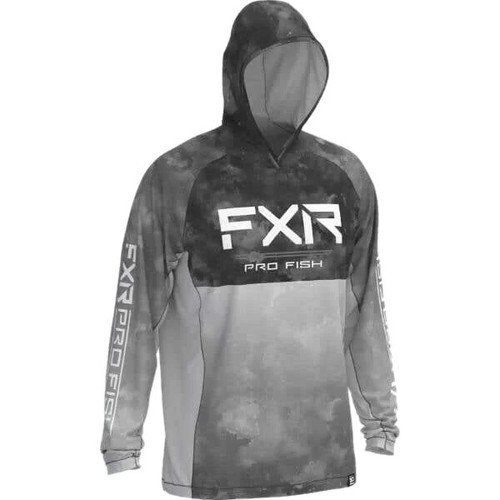 Open Box FXR Mens Derby UPF Snowmobile Pullover Hoodie Grey/Charcoal Medium