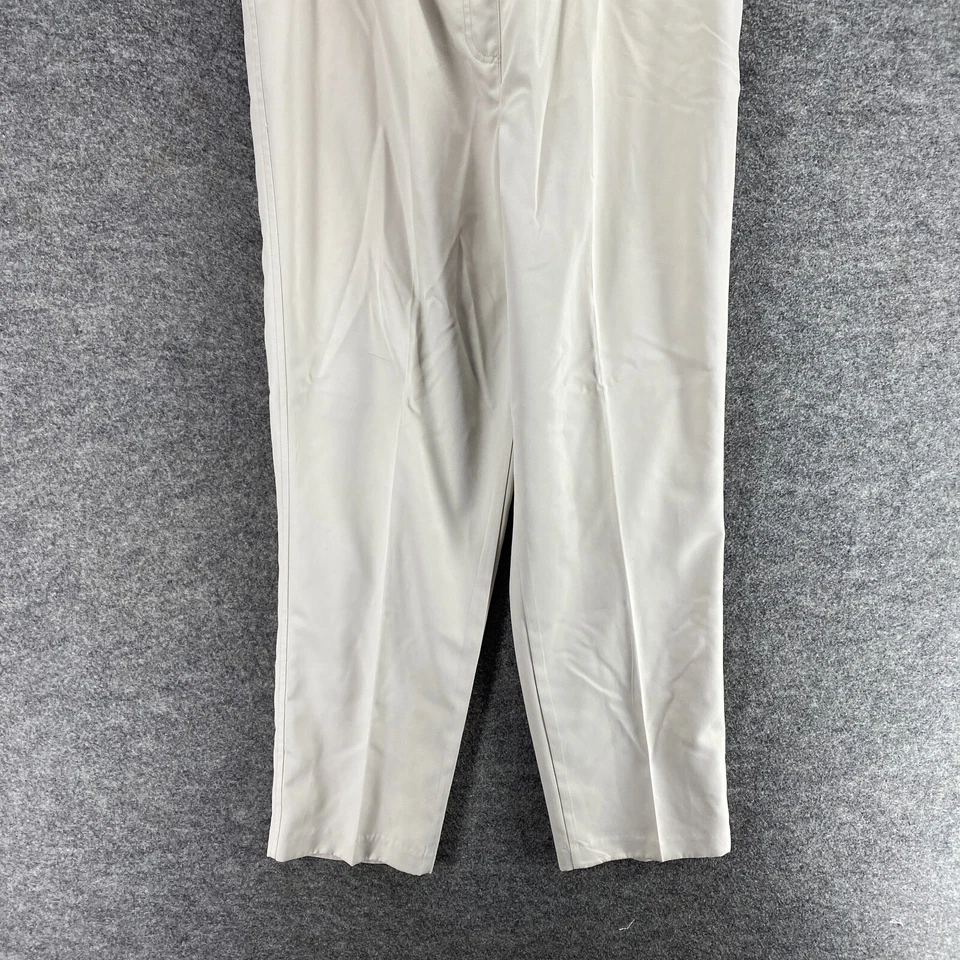 Pantalones de vestir Alia para mujer 14 beige tiro alto plisados rectos cintura elástica Foto 4 de 4