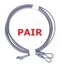 Garage Door Torsion Cables 10′ (138") Door Wire Assembly 1/8", 7x19 PAIR