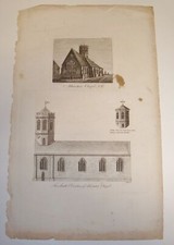 SCHNEBBELIE Atherston Chapel Two Original Engravings ex Nichols