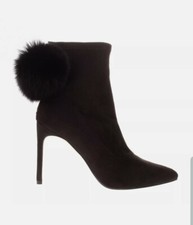 Francesco Milano stivaletti scamosciati neri stiletto scarpe tacco alto EU38 UK5