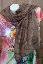 Pashmina Reversible Shawl/Wrap/Scarf 27 in x 66 in and 4 in Braided Fringe NWT