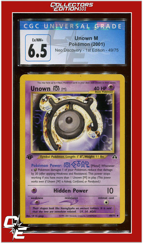 Unown [M] (1st Edition) graded CGC 6.5 for sale on eBay