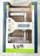 New Schlage Latitude Lever Hall and Closet Door Handle Bright Chrome