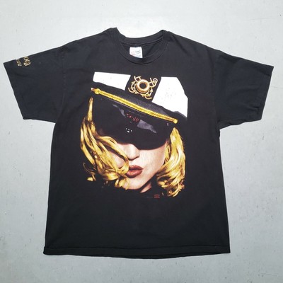 Vtg 90s MADONNA T-Shirt Girlie Show Tour1993 Sailor Black Band Tee 