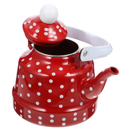 Théière En Émail Vintage 1L - Bouilloire Pour Thé, Café, Eau - Poignée Confortable, Facile à Nettoyer - Cuisine