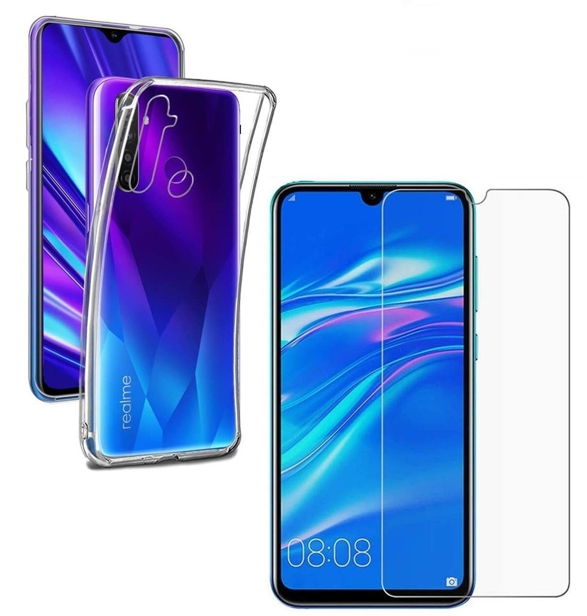 For OPPO REALME TEMPERED GLASS SCREEN PROTECTOR CLEAR SILICONE
