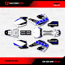 White & Blue Shift Racing Graphics Kit fits Honda Cr125 Cr250 00-01 CR 125 250