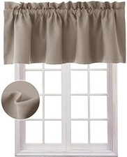 Valance Curtains for Kitchen Blackout Thermal Insulated Solid 42"x18" Camel