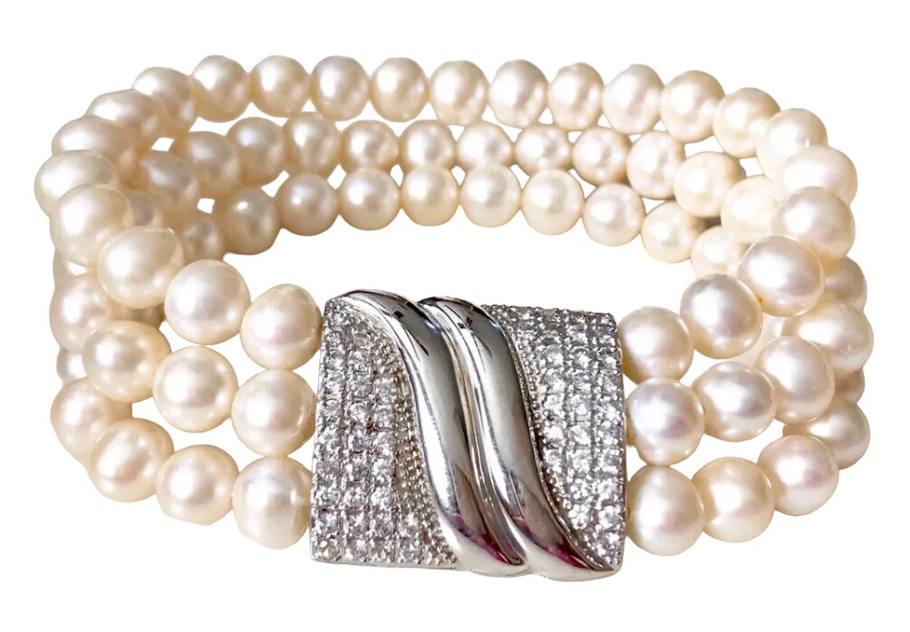 Swarovski strand pearl sale bracelet