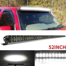 Fit 2004-2014 Ford F150 F250 Roof 52inch Straight LED Light Bar Dual Row PK 50''