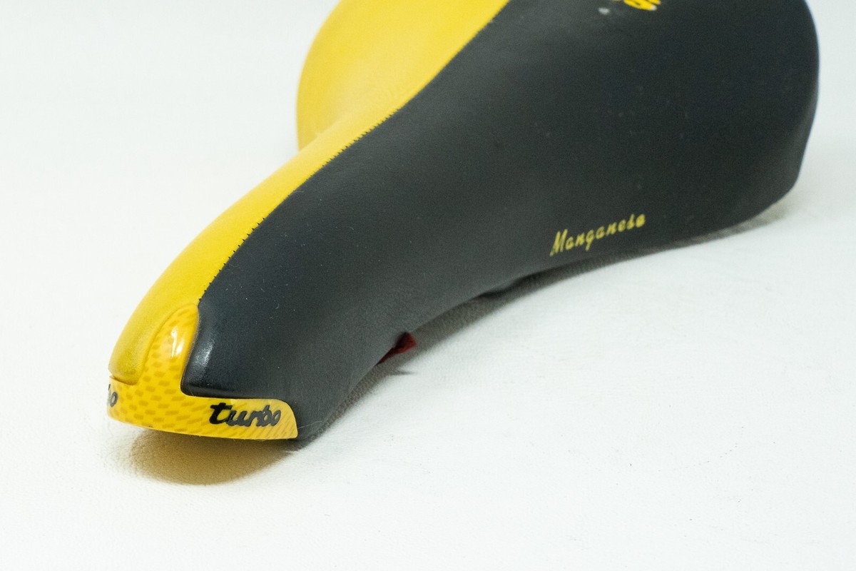 Selle De Vélo De Course Vintage Italia Turbo Matic En Cuir Véritable - Ancien, Style Rétro