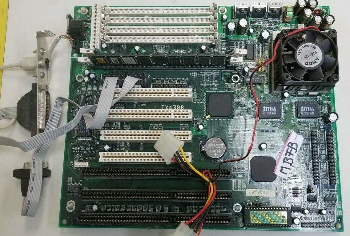 Triton II Socket 7 MOTHERBOARD AMD K6 II 233Hz + 32MB DOS Retro Gaming #MBFB