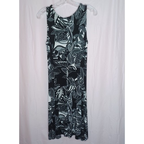 Chicos travelers womens 1 medium black white round neck sleeveless maxi dress - Picture 4 of 5