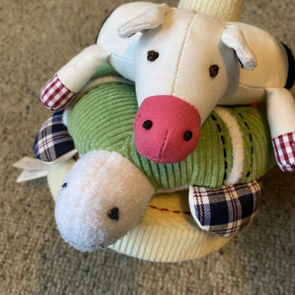 Anillos apilables Pottery Barn para niños cerdo y tortuga juguete peluche animales de peluche 3 piezas Foto 4 de 4