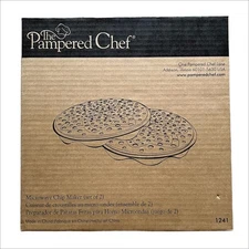 New Pampered Chef Microwave Chip Maker Set of 2 NIB