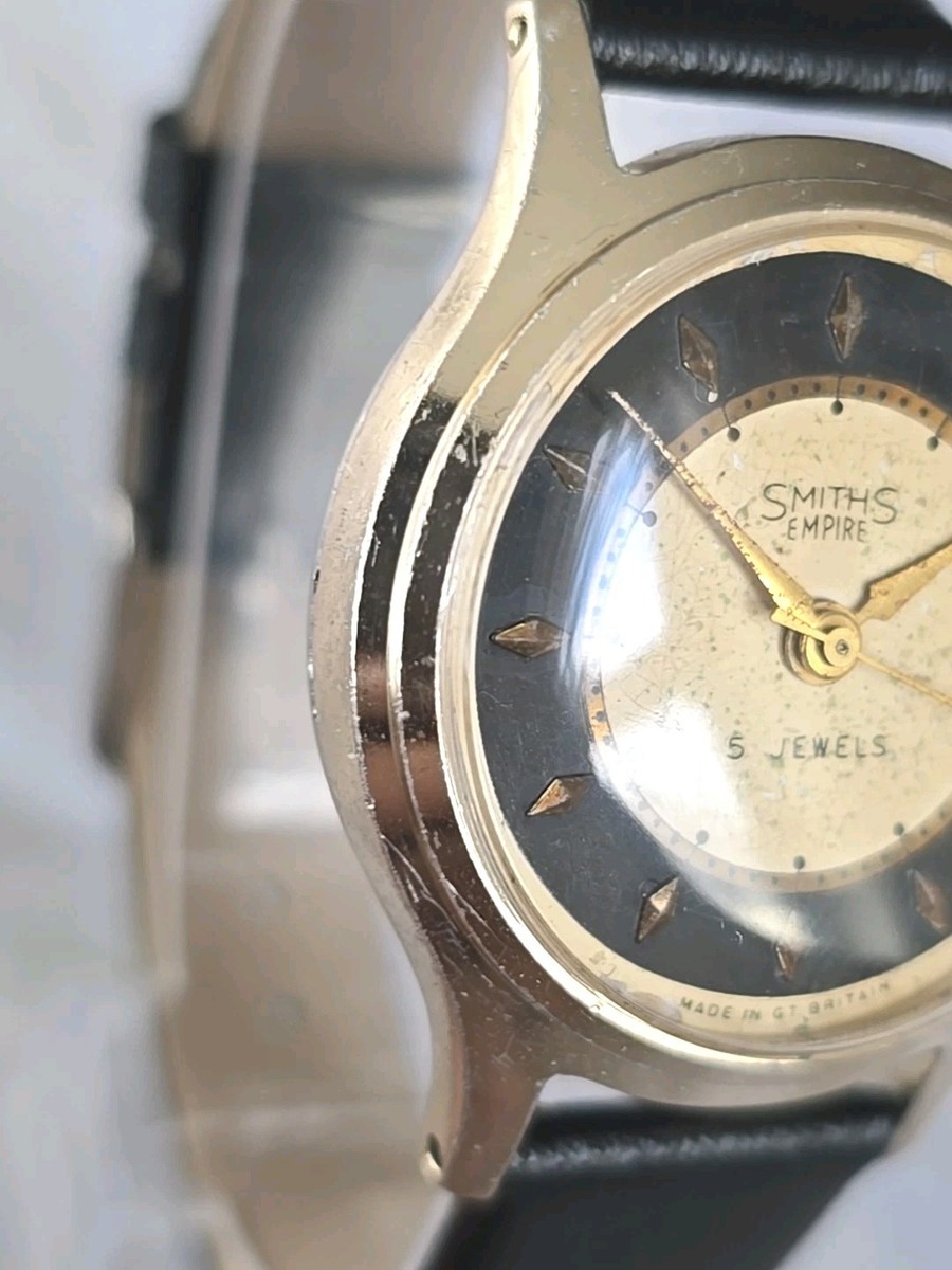 1950s SMITHS EMPIRE RY 5 Jewel Mens Vintage Wristwatch Made In Gt