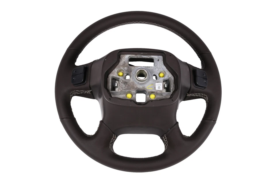 For GMC Sierra 1500 14-18 4-Spoke Premium Cocoa Leather Wrapped Steering Wheel Foto 2 de 4