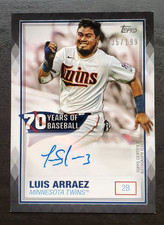 2021 Topps Luis Arraez 70 Years of Baseball Auto Black 35/199 #70YA-LA Twins