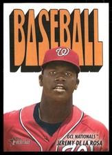 Jeremy De La Rosa 2021 Topps Heritage Minor League 1972 Pack Cover Cards GCL