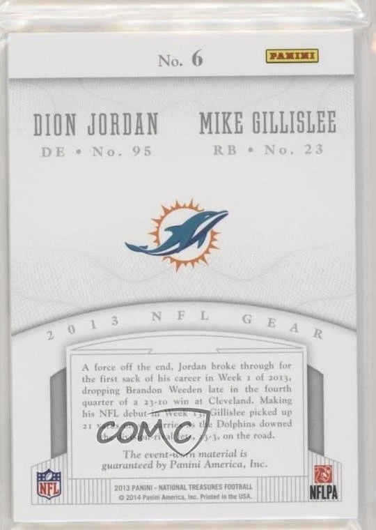 2013 Panini National Treasures /99 Dion Jordan Mike Gillislee #6 RC - Image 2 of 2