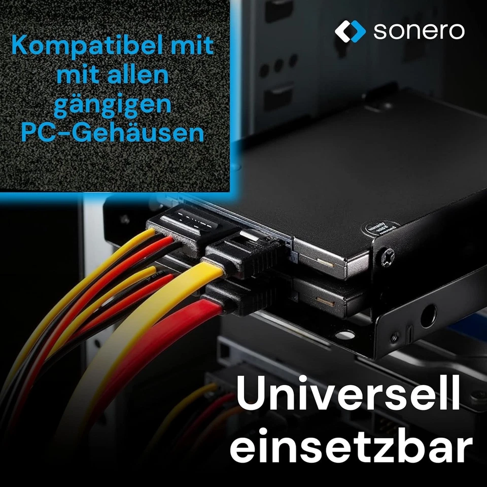 HDD / SSD Einbaurahmen 3,5" für 2,5" Festplatten PC Computer Halterung Adapter - Bild 3 von 4