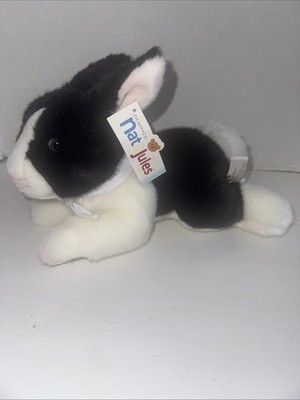 NEW Jules & Nat Animalcraft 8  Black & White Cat Kitten Super Soft Demdaco