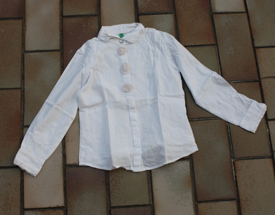 Bluse Kinder Weiß Gr S  120 cm  Mädchen  orignal United Colors of Benetton